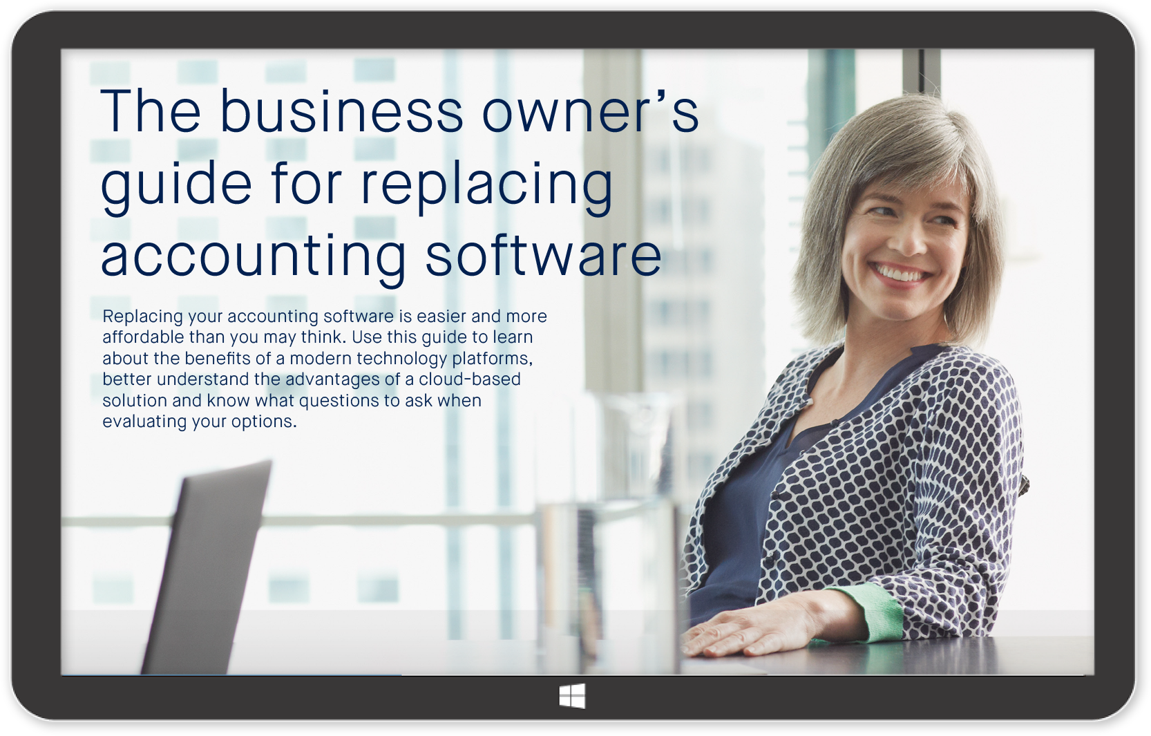 Guide to replacing accounting software displayed on tablet